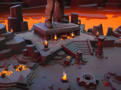 Inferno World FREE Free low-poly 3D model