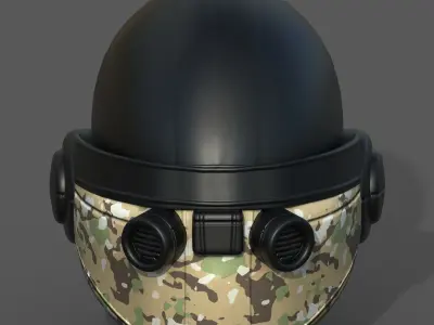Helmet plastic scifi futuristic 3d model low poly Low-poly 3D model