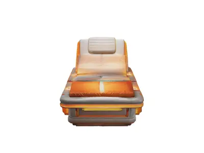 a medical bed for a scifi indie game that is voxel style and ... 3D model