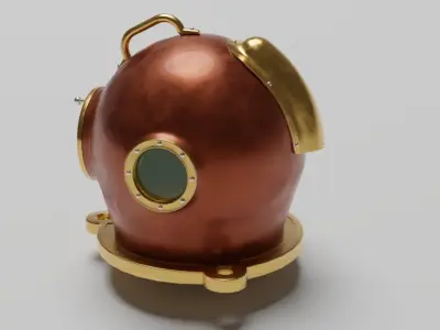 Hard hat dive helmet 3D model