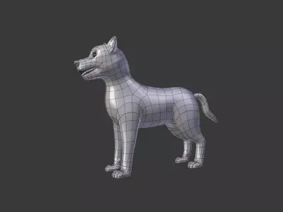 Cartoon Gray Wolf Free low-poly 3D model