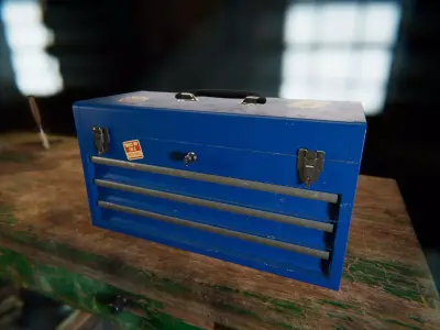 Metal Toolbox Low-poly 3D model