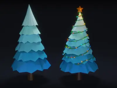 Low Poly Christmas Trees Free low-poly 3D model