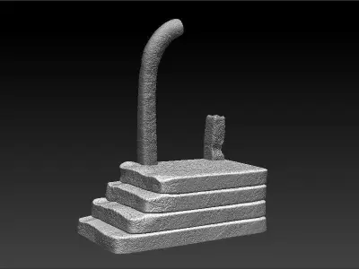 ancient ruined stairs 3D model