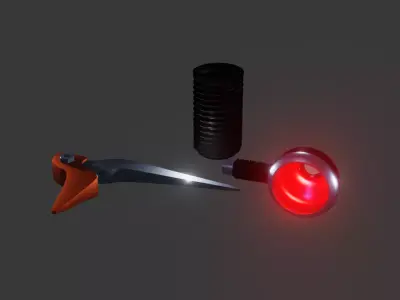 Handle brake - Rubber fork - Indicator Lights 3D model
