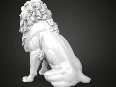 Lion at the entrance of the Palace of Justice in Vienna 3D print model