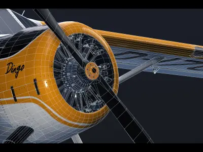 DHC-2 Beaver Seaplane Low-poly 3D model