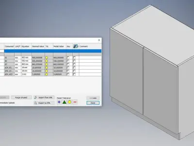 Cabinet with 2 facades Low-poly 3D model