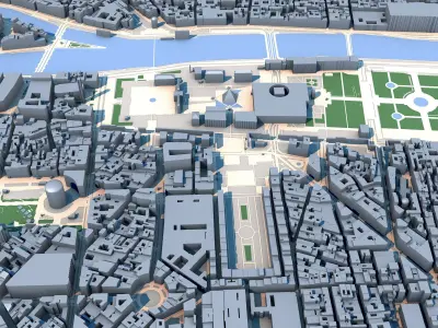 Louvre Museum Paris France 3D model