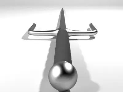Short-handled Trident - Type 1 3D model