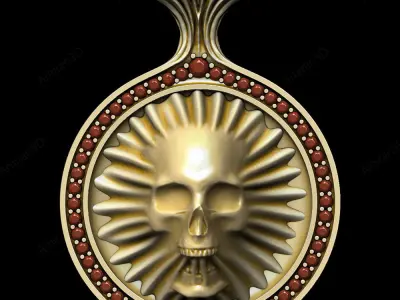 Skull Pendant 3D print model 4