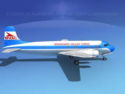 Douglas DC-6 Mississippi Valley Cargo 3D model