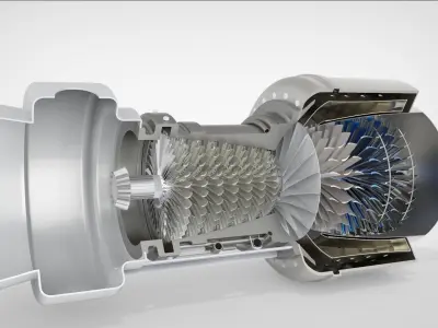 Turbo shaft Helicopter engine 3D print model