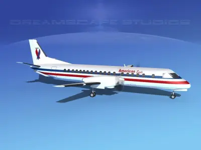 SAAB 2000 American Eagle 3D model