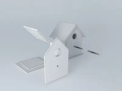 Birdhouse house with bird in it Free 3D model