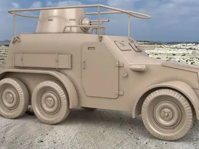 OA vz 30 Armoured Car German Clay  Vray 3D model