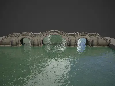 Long Stone Bridge Low-poly 3D model