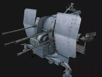 Flakvierling 38 Low-poly 3D model