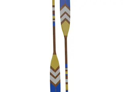 Boat Oars Paddle Low-poly 3D model