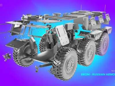 BRDM - Russian Armored Car 3D model
