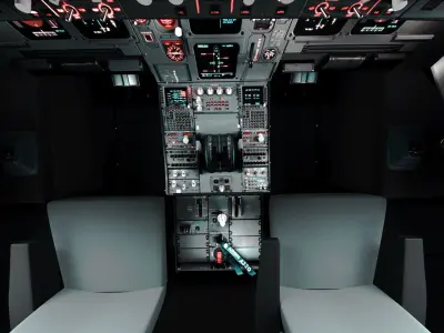 Airbus A320 Airplane Cockpit 3D model