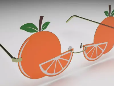 Orange Sunglasses 3D model