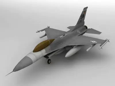 F-16 Jet Aircraft Low-poly 3D model
