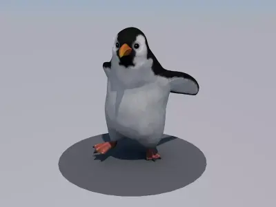 penguin animated Low-poly 3D model