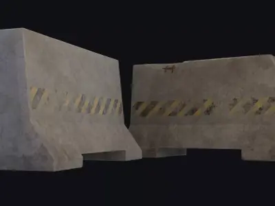 Roadblock concrete block Free low-poly 3D model