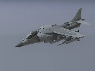 H-rier plus - fighter jet  Low-poly 3D model