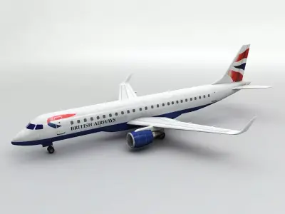 Embraer ERJ 190 - British Airways Low-poly 3D model