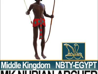 Ancient Egypt Archer Props Nubian Poser Daz 3D model