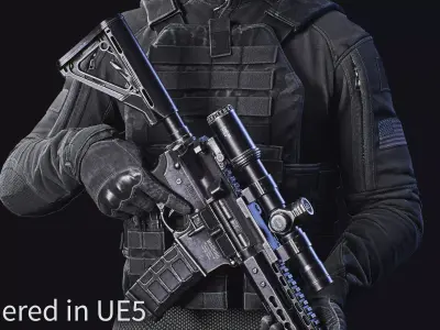 Modular Soldier Character Army Tactical Spec Ops 03 Low-poly 3D model