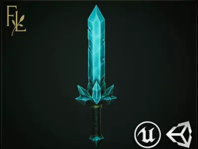 Crystal Sword - Game Ready Weapon Low-poly 3D model