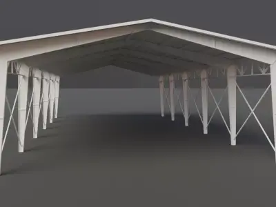 Hangar 3d model Free low-poly 3D model