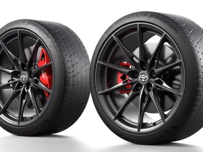 Toyota Supra 2025 Wheel with Disc Brake Low-poly 3D model