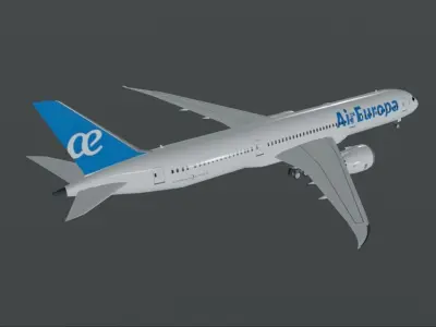 Aer Europa Boeing 787-9 Dreamliner 3d model Low-poly 3D model
