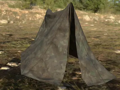 Army Tent Low-poly 3D model