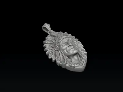 Native Indian Pendant v2 3D print model
