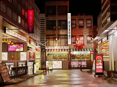 Japanese restaurant Street Yatai Boosuseki 3D model