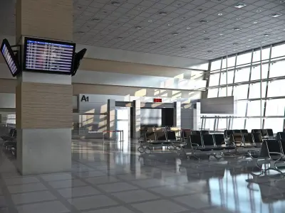 Airport Departures Lounge 3D model
