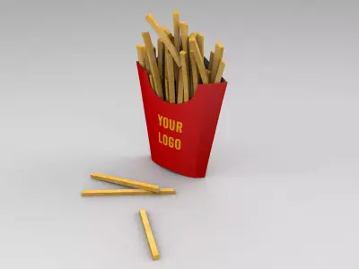 French Fries with Pack 3D model