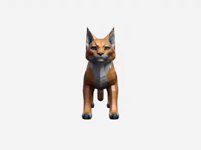 3d Render The Lynx Is A Medium-sized Wild Cat 3D model