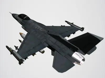 F16 Fighter Low-poly 3D model