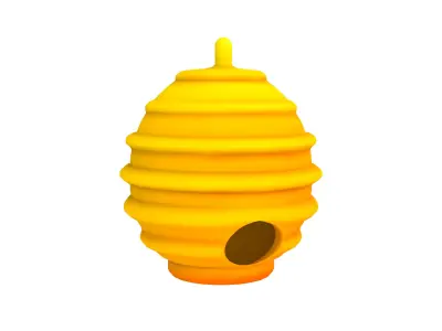 Low-Poly Bee Hive 3D Model Low-poly 3D model