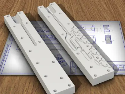 Glue head2One side milling version Free 3D model