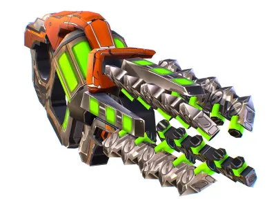 LowPoly Sci Fi Assault Heavy Machine Gun Low-poly 3D model