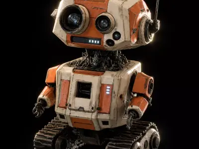 Stylized Sci-Fi Cute Robot Character Game Asset 3D model
