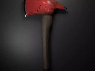 Fire axe Low-poly 3D model Low-poly 3D model