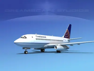Boeing 737-100 Continental 2 3D model
